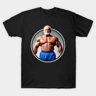 Muscular bearded gray T-Shirt